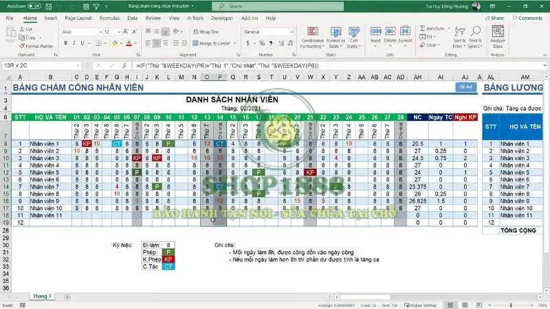 Cách Tính Tiền Lương Theo Giờ Trong Excel